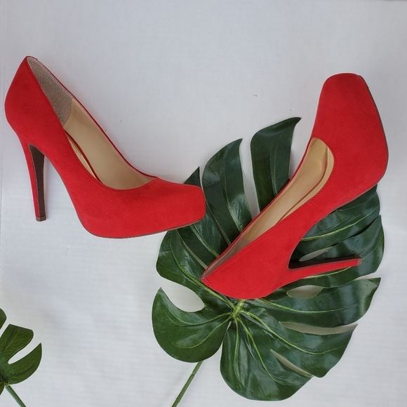 Jessica Simpson Red Platform Pumps  7M - Picture 1 of 7